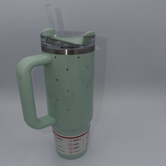 LIMITED Stanley Target 30 oz Quencher Flowstate Peppermint Polka Dot 2025 Mint - Picture 4 of 7